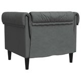Fauteuil Chesterfield gris foncé tissu