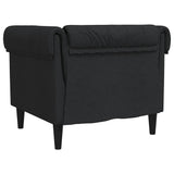 Fauteuil Chesterfield noir tissu
