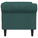 Fauteuil Chesterfield vert foncé tissu