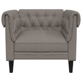 Fauteuil Chesterfield taupe tissu