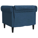 Fauteuil Chesterfield bleu tissu