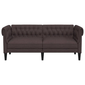 Canapé Chesterfield 2 places marron foncé tissu