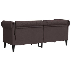 Canapé Chesterfield 2 places marron foncé tissu