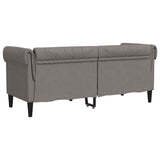 Canapé Chesterfield 2 places taupe tissu