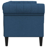 Canapé Chesterfield 2 places bleu tissu
