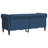 Canapé Chesterfield 2 places bleu tissu