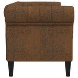 Canapé Chesterfield 2 places marron tissu