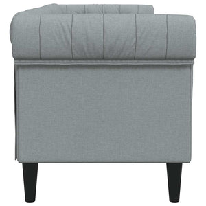 Canapé Chesterfield 3 places gris clair tissu