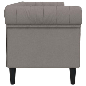 Canapé Chesterfield 3 places taupe tissu