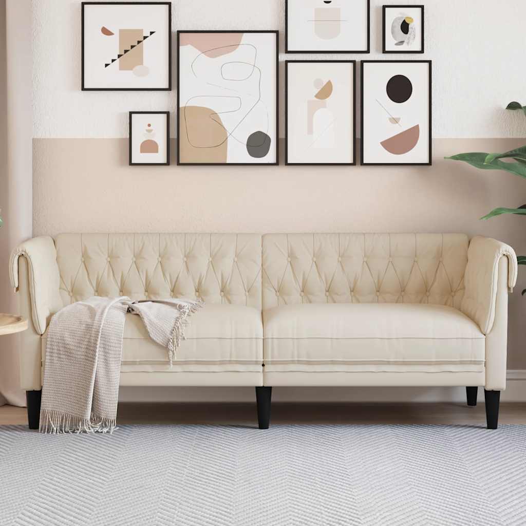Canapé Chesterfield 3 places lin