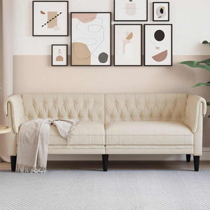 Canapé Chesterfield 3 places lin