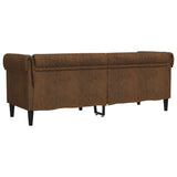 Canapé Chesterfield 3 places marron tissu