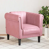 Fauteuil rose velours