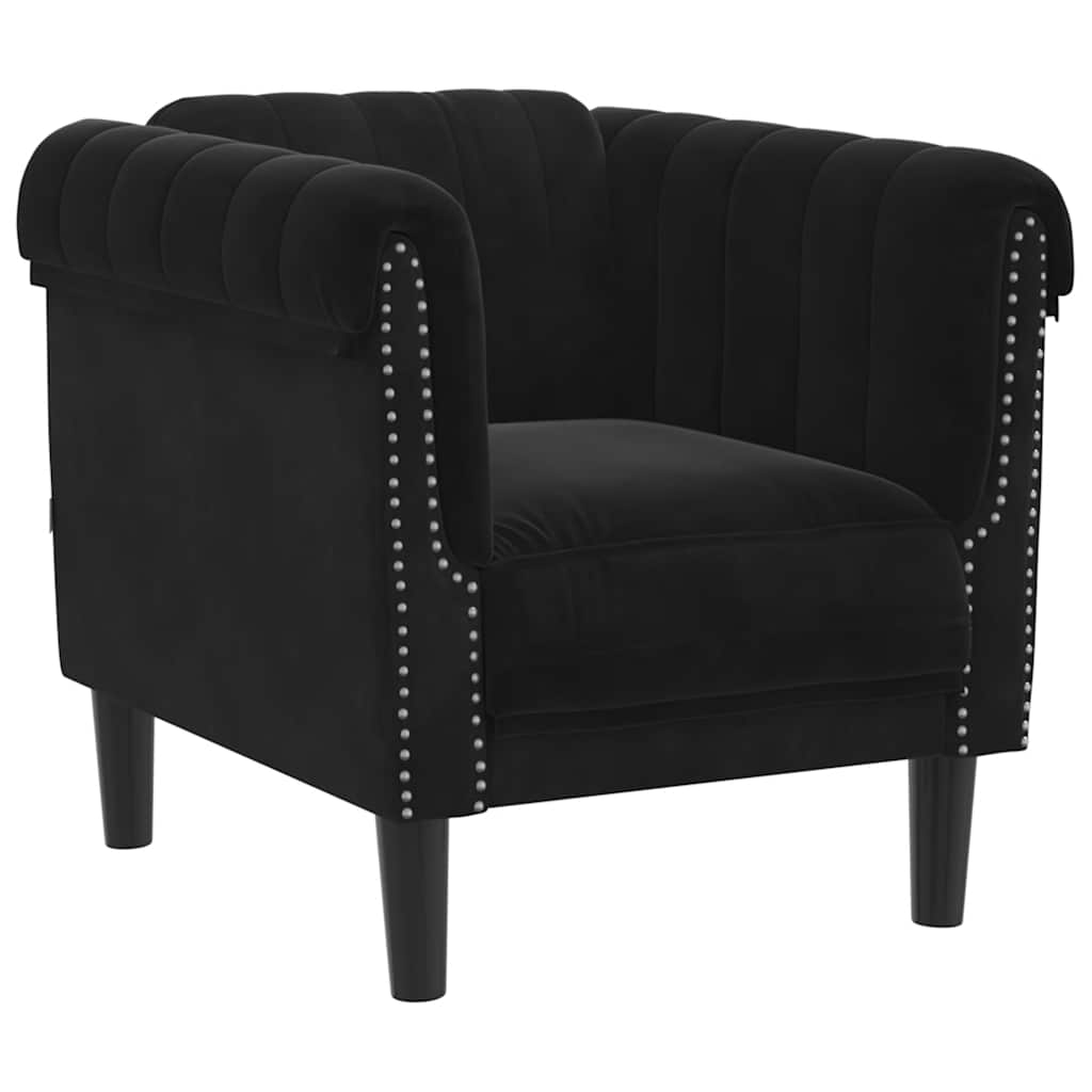 Fauteuil noir velours