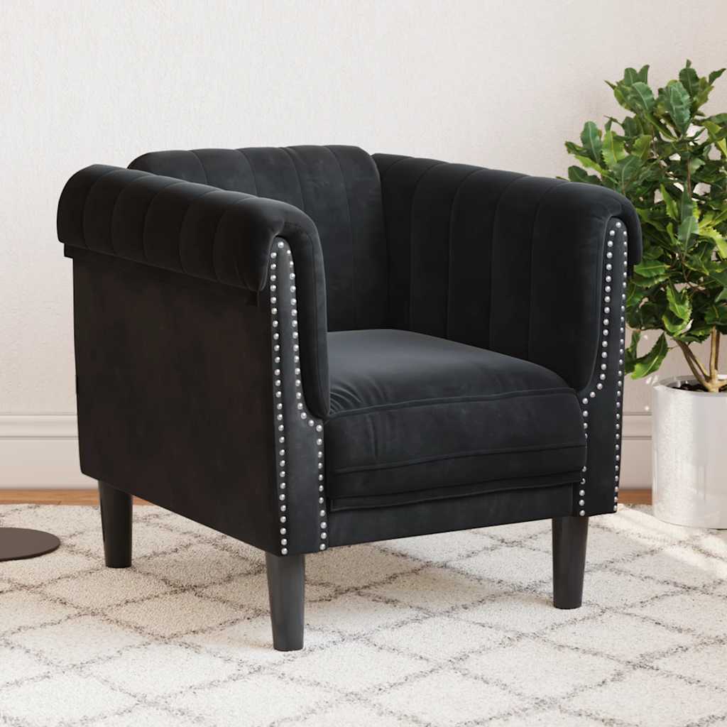 Fauteuil noir velours