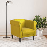 Fauteuil jaune velours