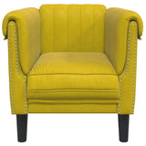 Fauteuil jaune velours