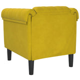 Fauteuil jaune velours