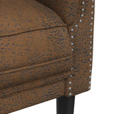 Fauteuil marron similicuir daim