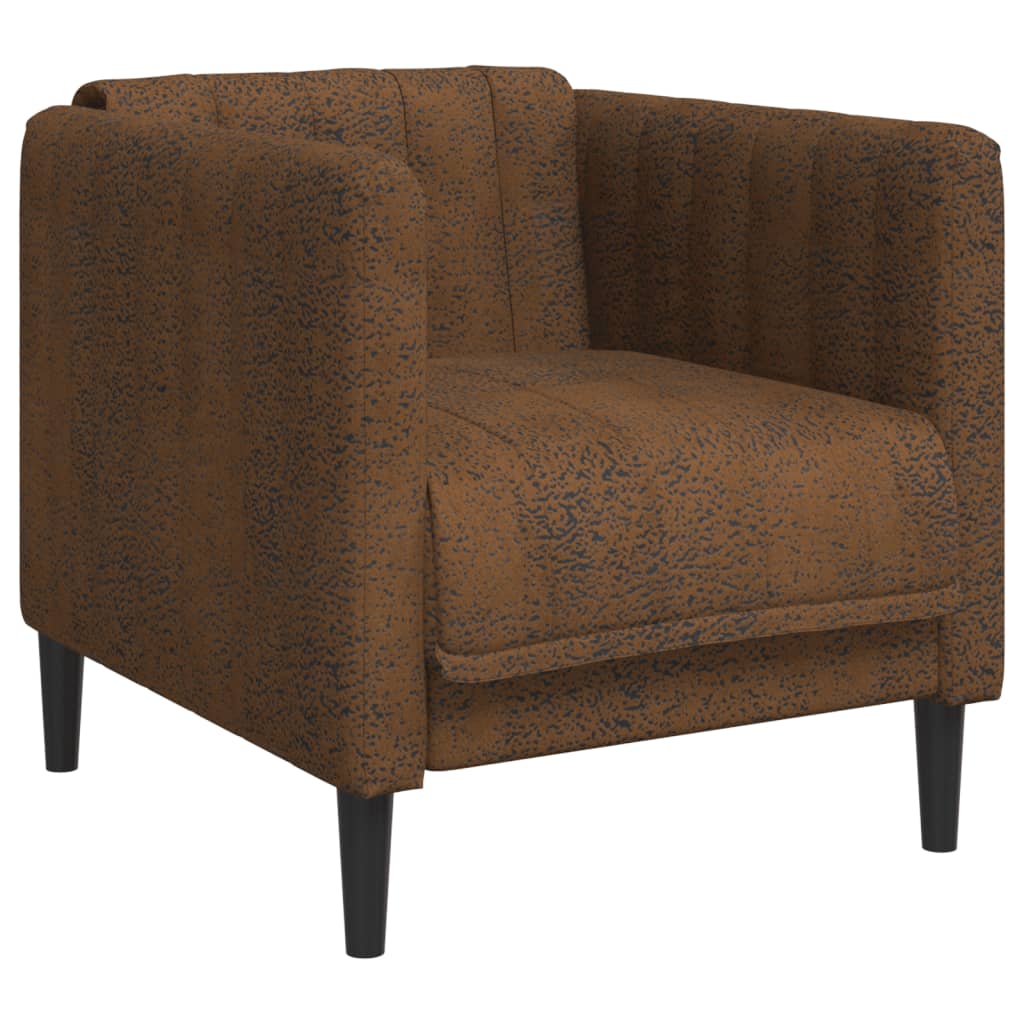 Fauteuil marron similicuir daim