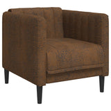 Fauteuil marron similicuir daim