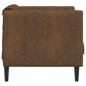Fauteuil marron similicuir daim