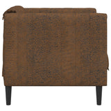 Fauteuil marron similicuir daim