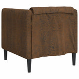 Fauteuil marron similicuir daim