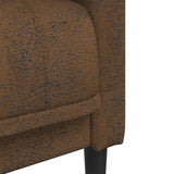 Fauteuil marron similicuir daim