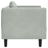 Fauteuil avec coussin gris clair Velours
