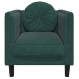 Fauteuil avec coussin vert foncé velours