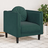 Fauteuil avec coussin vert foncé velours