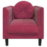 Fauteuil avec coussin rouge bordeaux velours