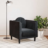 Fauteuil avec coussin noir velours