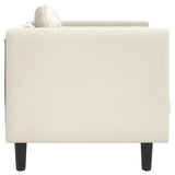 Fauteuil avec coussin crème velours