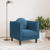 Fauteuil avec coussin bleu velours