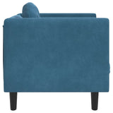 Fauteuil avec coussin bleu velours