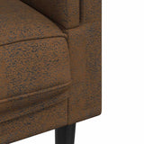 Fauteuil avec coussin marron similicuir daim