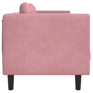 Canapé avec coussins 2 places rose velours