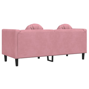 Canapé avec coussins 2 places rose velours
