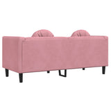 Canapé avec coussins 2 places rose velours