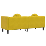 Canapé avec coussins 3 places jaune velours