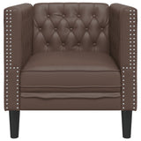 Fauteuil Chesterfield marron similicuir