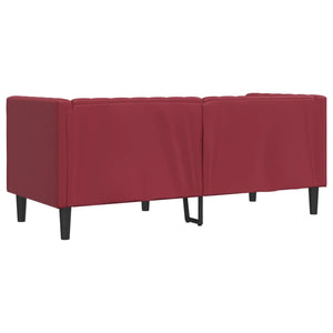 Canapé à 2 places Chesterfield rouge bordeaux similicuir