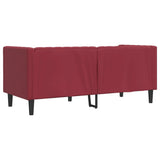 Canapé à 2 places Chesterfield rouge bordeaux similicuir