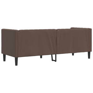 Canapé à 3 places Chesterfield marron similicuir