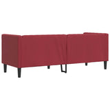 Canapé à 3 places Chesterfield rouge bordeaux similicuir