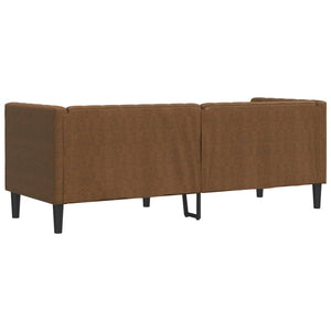 Canapé à 3 places Chesterfield marron similicuir daim