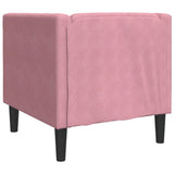 Fauteuil Chesterfield rose velours