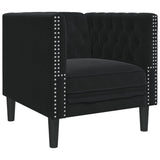 Fauteuil Chesterfield noir velours